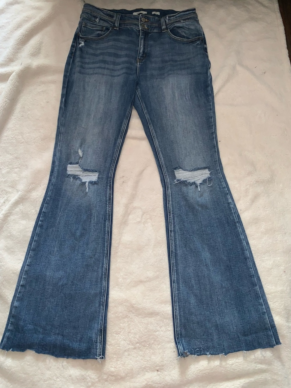 KanCan Distressed Medium Blue Flare Jeans